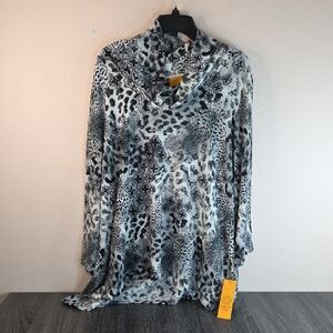 Ruby Rd Womans 3X Black White Gray Abstract Texture Top Must Haves 1.Relaxed